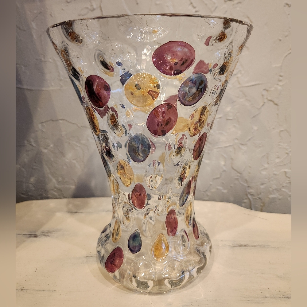 Vintage Borske Sklo Czech‎ Nemo Glass Vase by Max Kannegiesser Bright Color - Picture 2 of 5